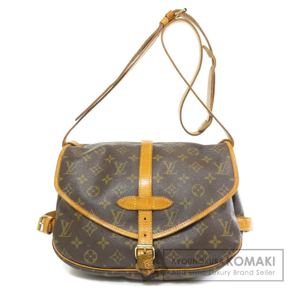 Louis Vuitton Saumur Monogram Canvas Crossbody Bag Black Brown